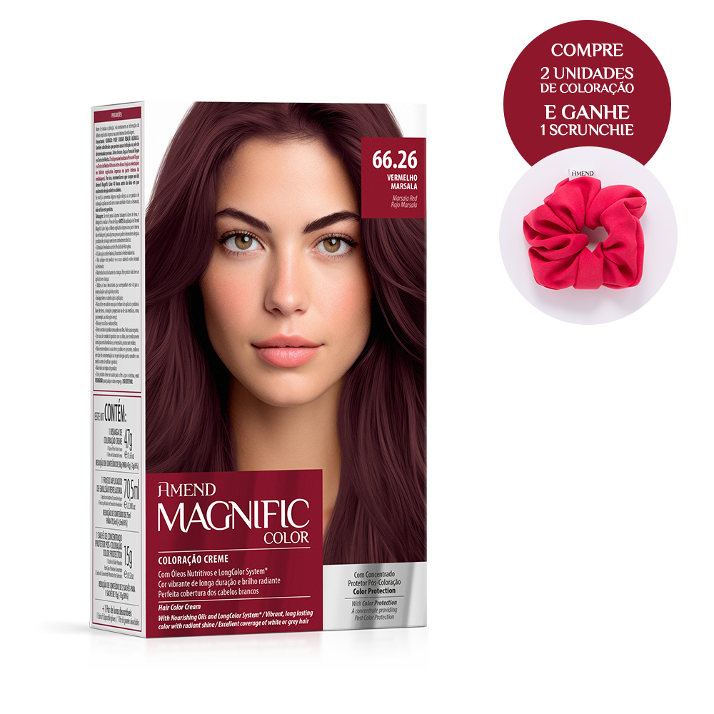 Kit Coloração Amend Magnific Color 66.26 Vermelho Marsala | 2 produtos